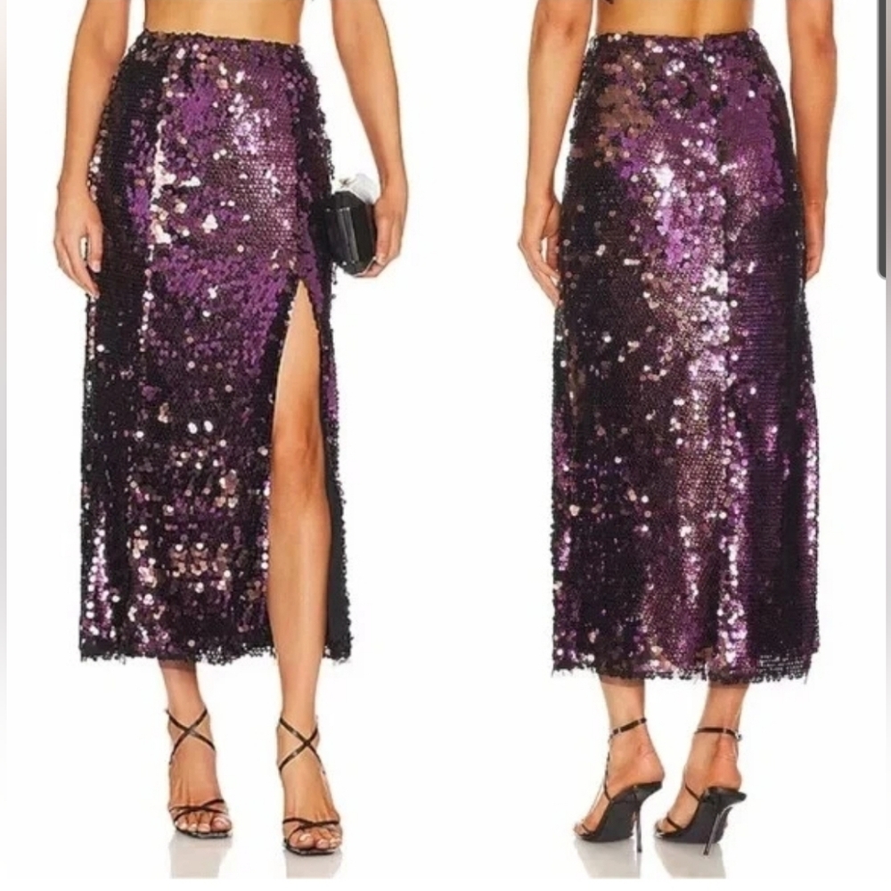 Free People Elegant Purple Sequin Skirt Size 6